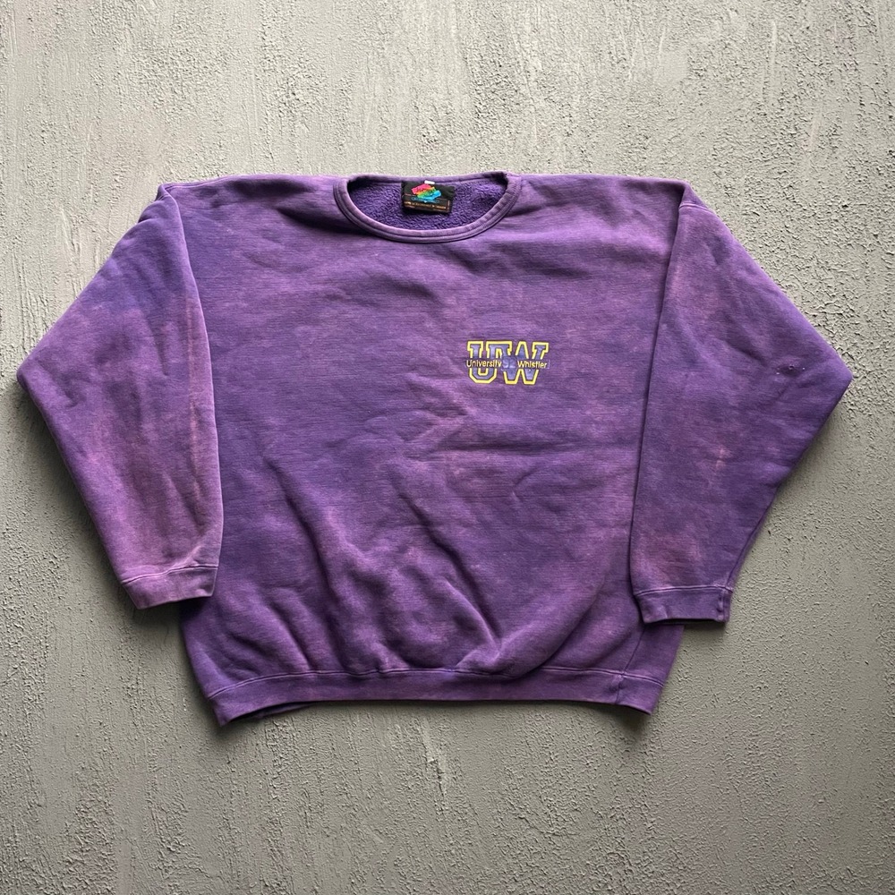 Vintage University of Whistler Crewneck Sweatshirt Mens XL Purple 90s Shirtprint
